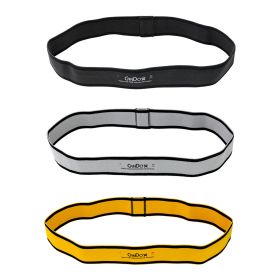 CanDo Fabric Loop Plus Set of 3 (Set: 18 in Long Single Loop Set of 3, Black, Silver, Gold)