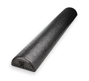 CanDo High Density Black Foam Roller (size: Half round, 6 x 36 in)