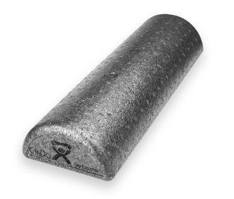 CanDo High Density Black Foam Roller (size: Half round, 6 x 18 in)