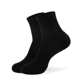 Cushioned Cotton Sports Socks (Color: Black, size: One Size)