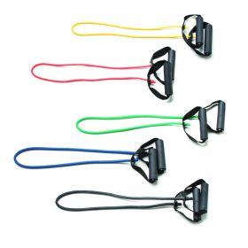 CanDo Exercise Tubing with Handles, 36 in (Resistance: 36 in 5 pc set (1 each yellow through black))