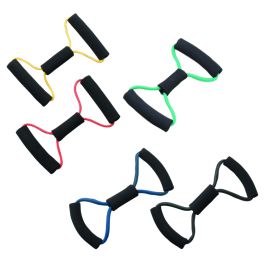 CanDo Bowtie Exercise Tubing, 14 in (Resistance: 14 in 5 pc set (1 each yellow through black))
