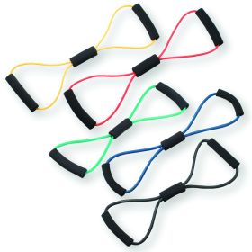 CanDo Bowtie Exercise Tubing, 22 in (Resistance: 22 in 5 pc set (1 each yellow through black))