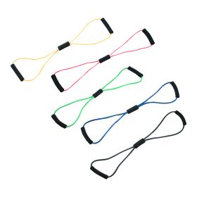 CanDo Bowtie Exercise Tubing, 30 in (Resistance: 30 in 5 pc set (1 each yellow through black))