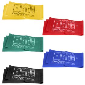 CanDo AccuForce Exercise Band, 6 Yard (Resistance: 5 pc set 48 in strip (1 each yellow through black))