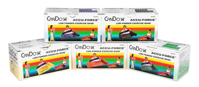 CanDo AccuForce Exercise Band, 6 Yard (Resistance: 6 yard 5 pc set (1 each yellow through black))