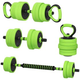 4-in-1 Adjustable Weight Dumbbell Set, Barbell, Kettlebell, Push Up Stand (Weight: 44 lb)