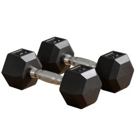 Rubber Dumbbells Weight Set, Dumbbell Hand Weights for Body Fitness (Weight: 20 lb set (10 lb each))