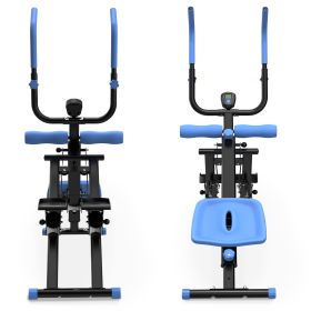 Multifunctional 2-in-1 Stair Stepper and Ab Workout Machine (Color: Blue)