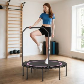 Rebounder Trampoline for Adults, Foldable Mini Trampoline with Adjustable Handle Bar (size: 45 in)