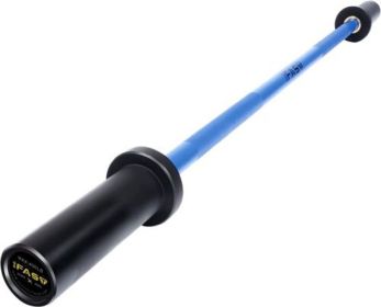 4 ft Olympic Barbell, Solid Chrome, 400 lb (Color: Blue)