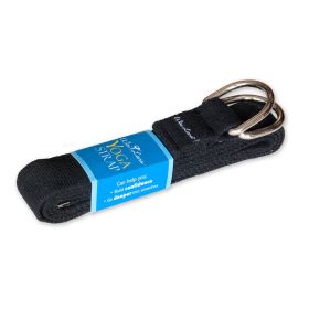 Wai Lana Cotton Yoga Strap (Color: Black, Length: 6 ft)