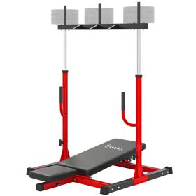 Vertical Leg Press Machine, 1" Plate Compatible (Color: Red)