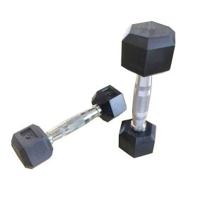 HDRS Rubber Coated Hex Dumbbells, Pair (Weight: 5 lb Pair)